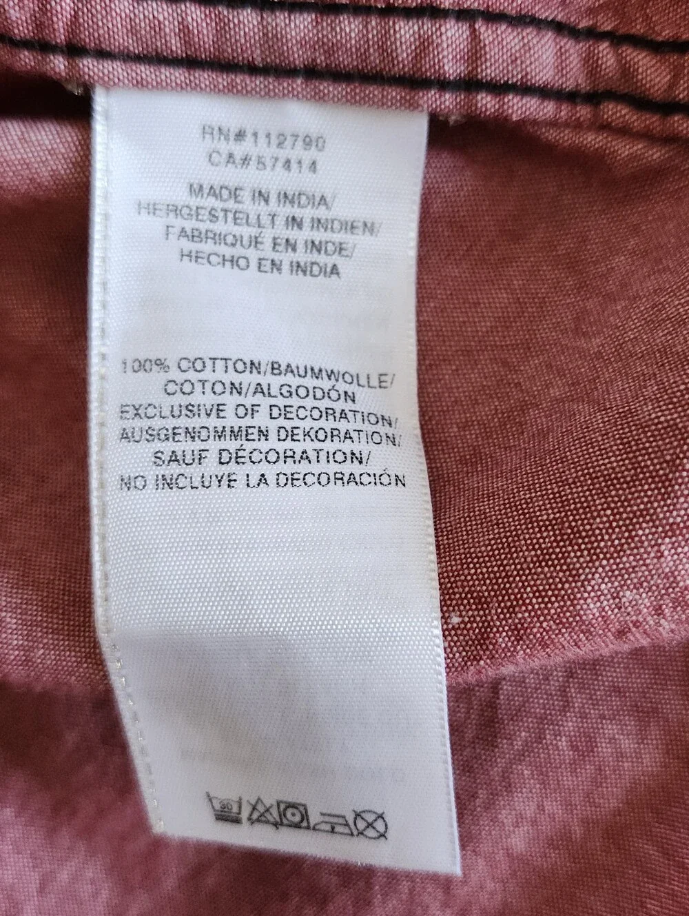 True Religion Western LS Utility Button Embroidered Cotton Red Mens Size 2XL EUC
